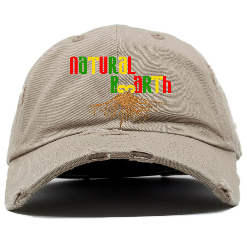 Natural Bearth Distressed Dad Cap